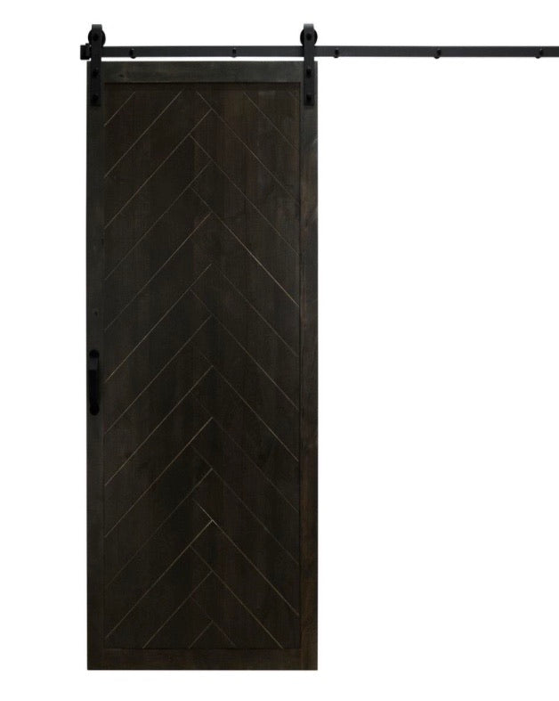 36" x 84" Dogberry Collections Herringbone Wood Interior Sliding Barn Door Slab with Hardware Kit CG1982