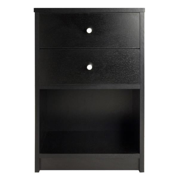 Ava Accent Table with 2 Drawers in Black Finish LX5221