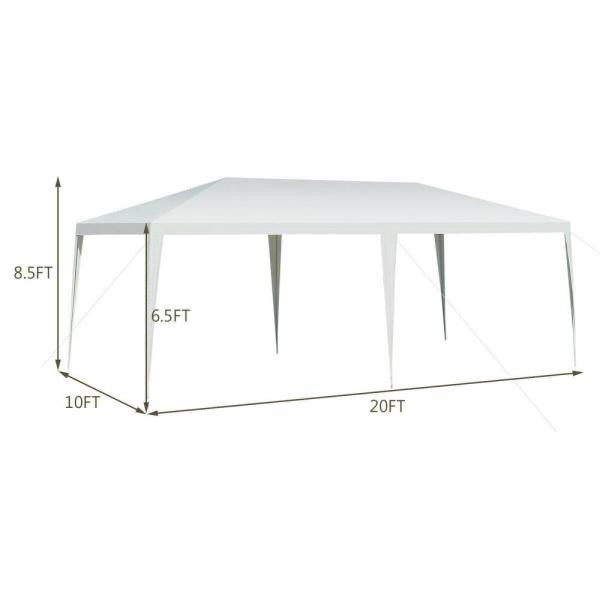 10' x 20' Steel Pop-Up Canopy, White (#K5603)
