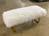 White Sheepskin Bench