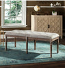 Rocha 19'' H French Brasserie Tufted Traditional Rustic Wood Bench EJ141