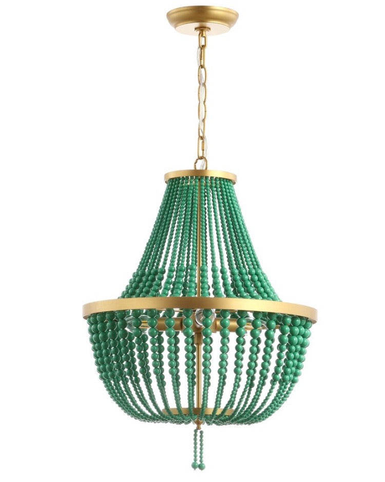 3 - Light Shaded Empire Chandelier with Beaded Accents CG1409