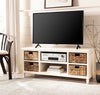 Rooney Solid Entertainment Unit with 4 Wicker Baskets CG1407