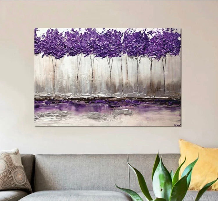 26"x40" 'Purple Summer' Print on Canvas CG1827