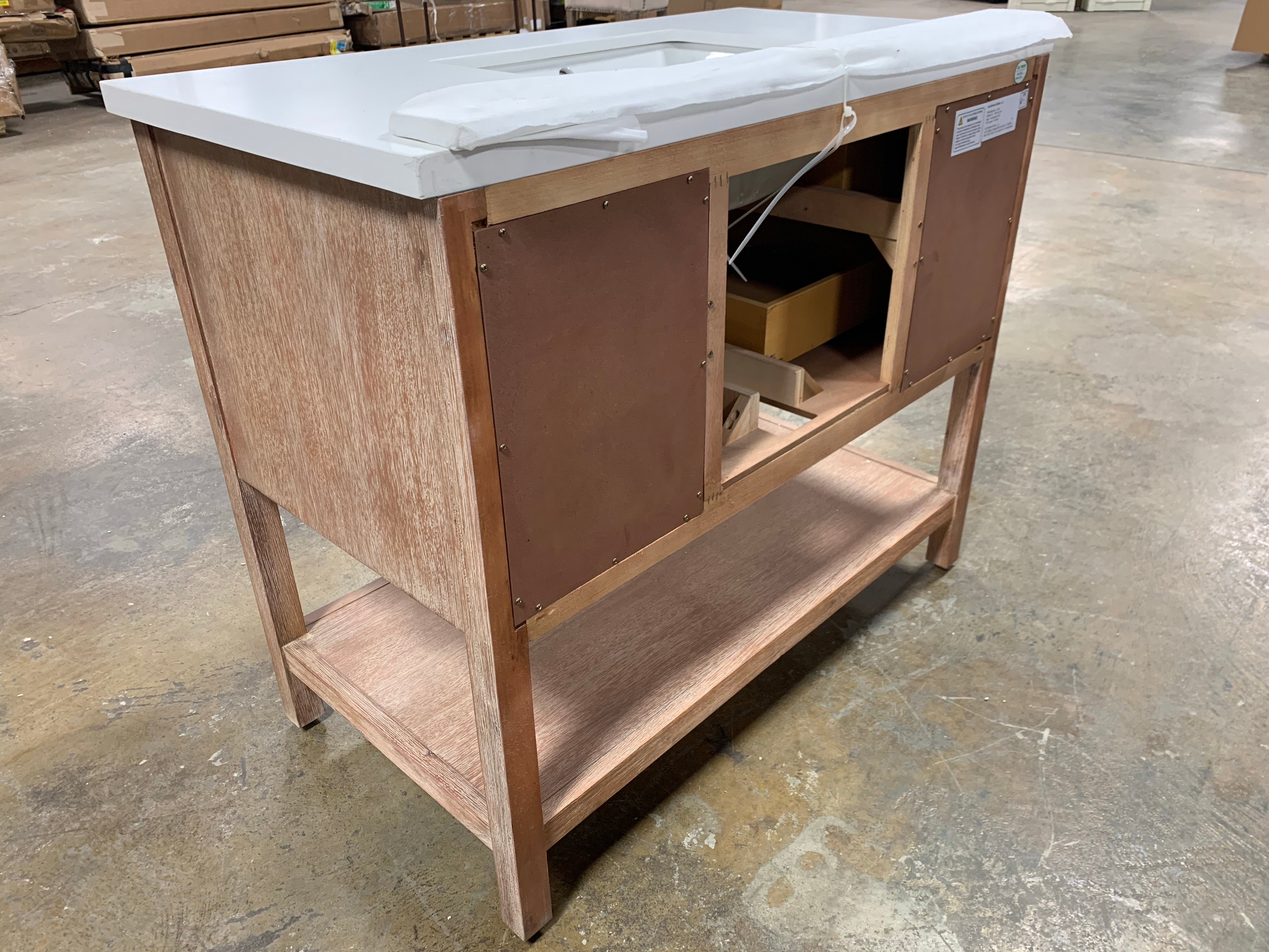 Betty 42" Single Vanity in Weathered Brown with Quartz Top