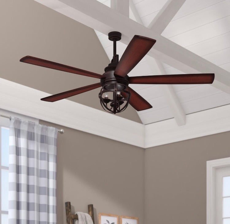 52" Genna 5 - Blade Caged Ceiling Fan with Remote Control and Light Kit Included CG1273