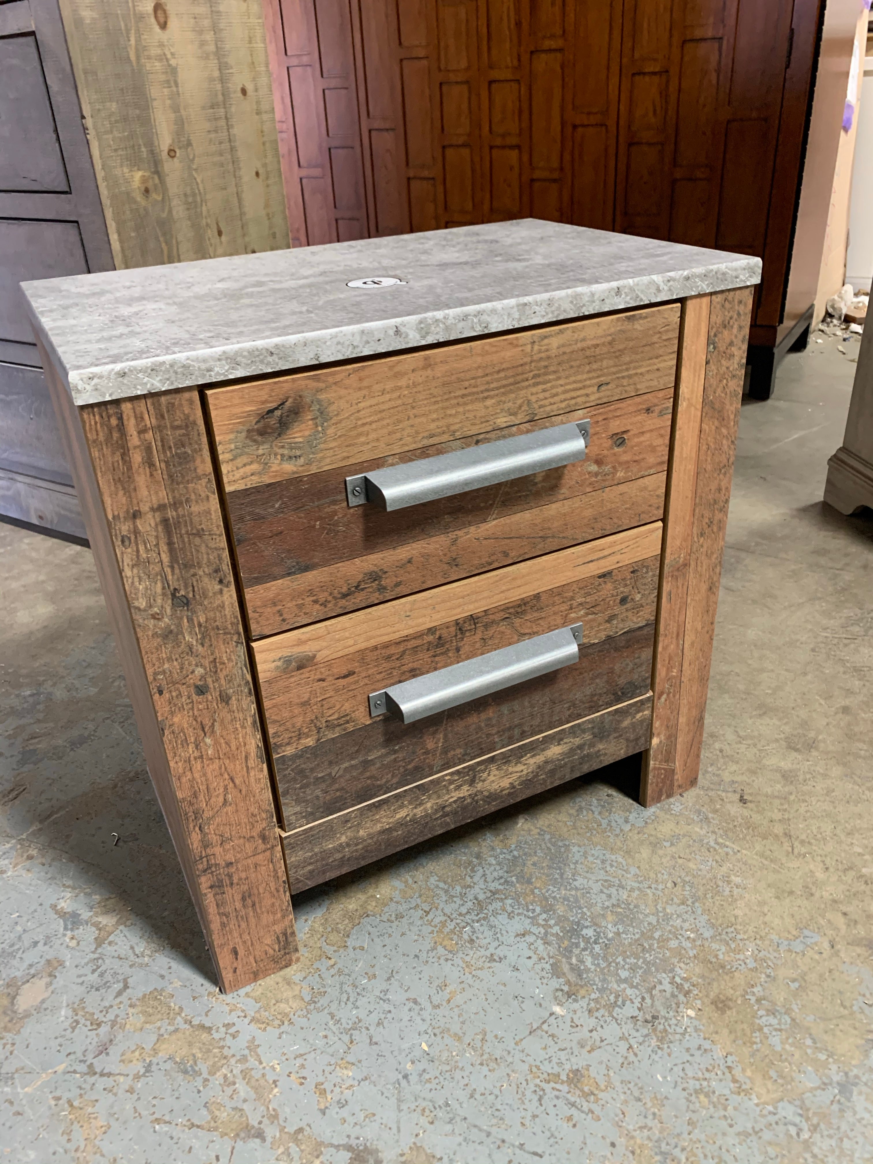 Benchcraft by Ashley 2 Drawer Nightstand w/USB/Wireless Capability