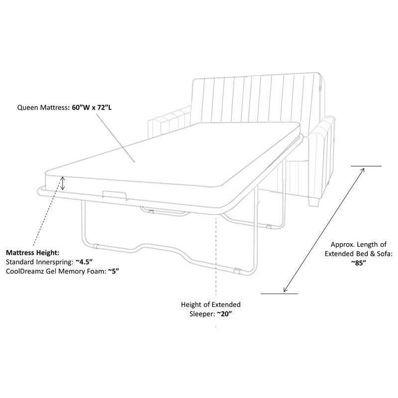Aadhya 79" Rolled Arm Sleeper Sofa