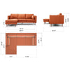 Aaron Reversible  Sectional, in Rust - pt693