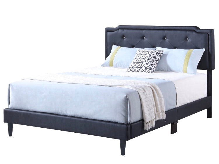 (Full) Edna Tufted Upholstered Low Profile Standard Bed CG1607