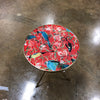 Paeonia Pattern Glass Top Accent Table CG134