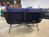 Black Wicker Loveseat and Ottoman