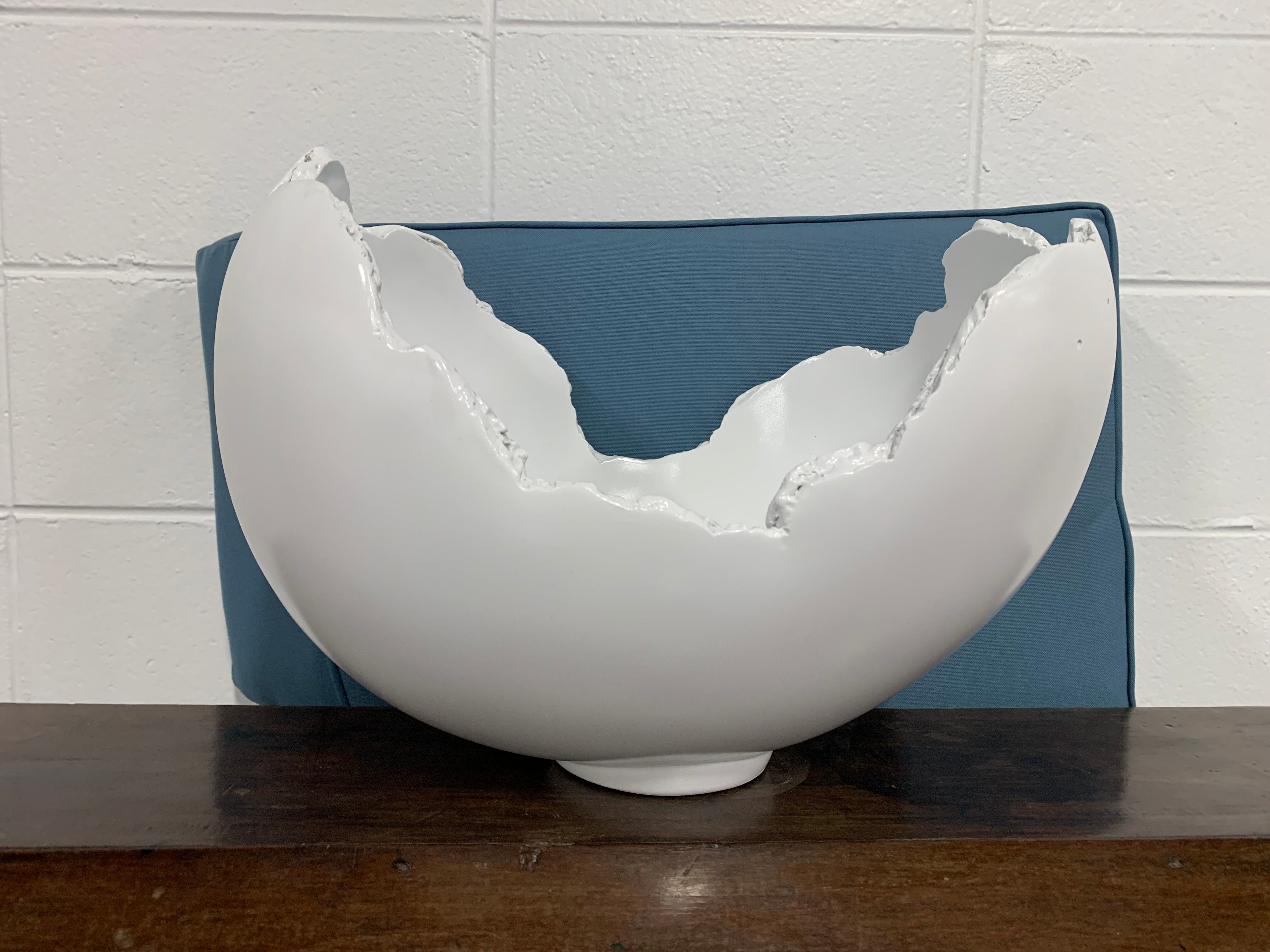 White Burled Decorative Bowl #HA203