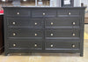 Black Woodside 9-Drawer Dresser with Silver Finished Knobs