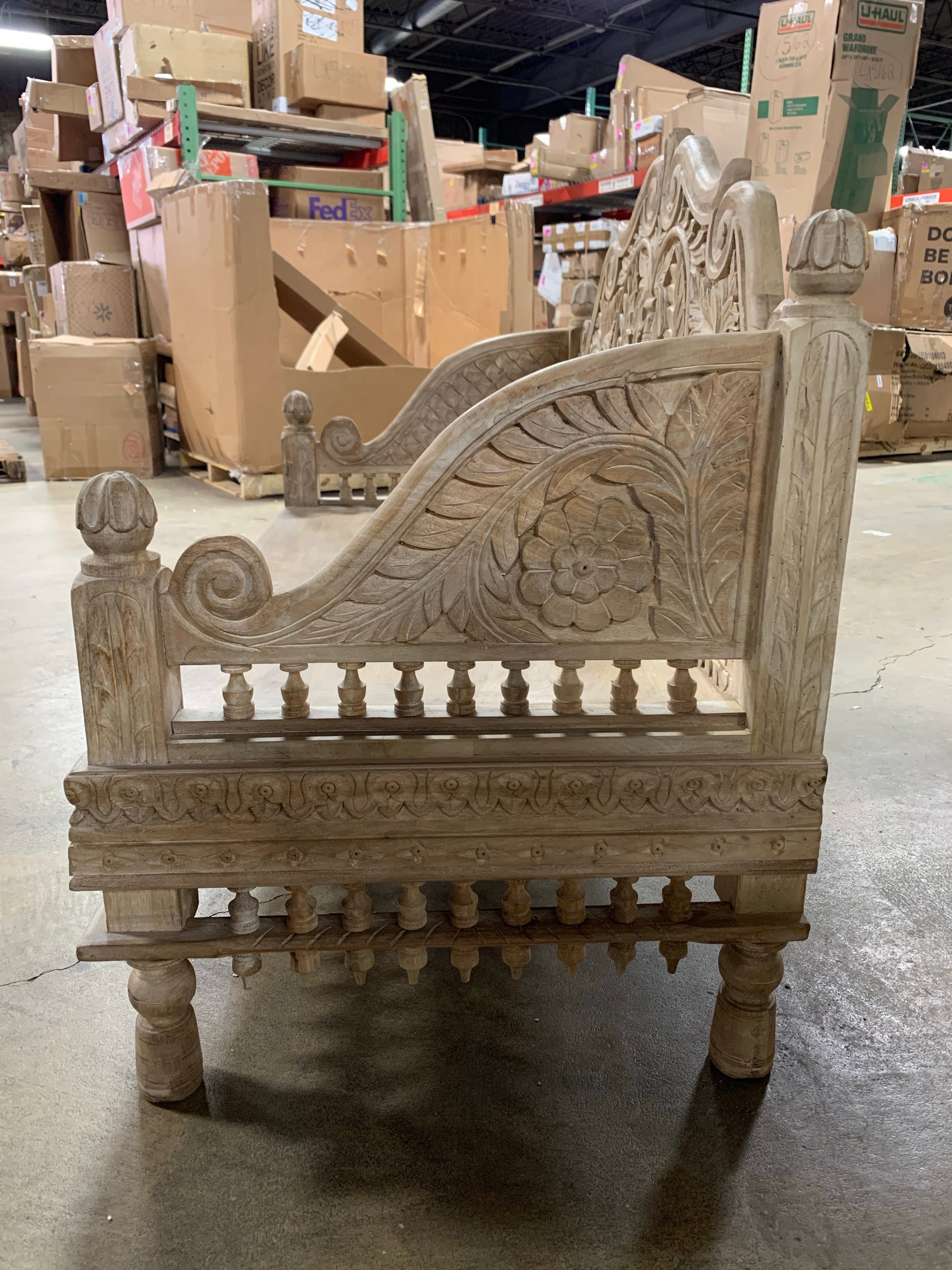 Beige Kangley Wood Bench