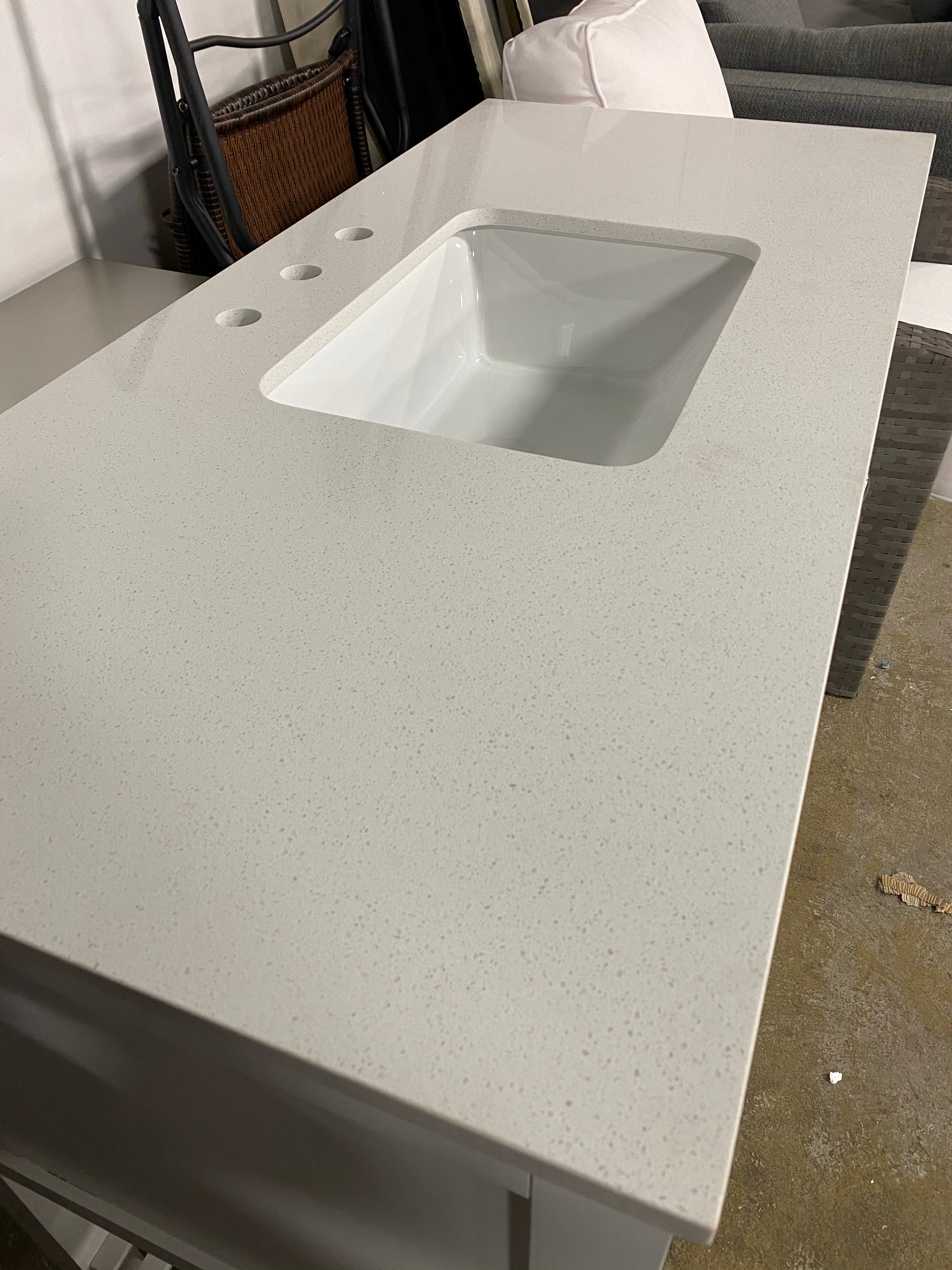 White 48" Single Sink Bathroom Vanity with Granite Top