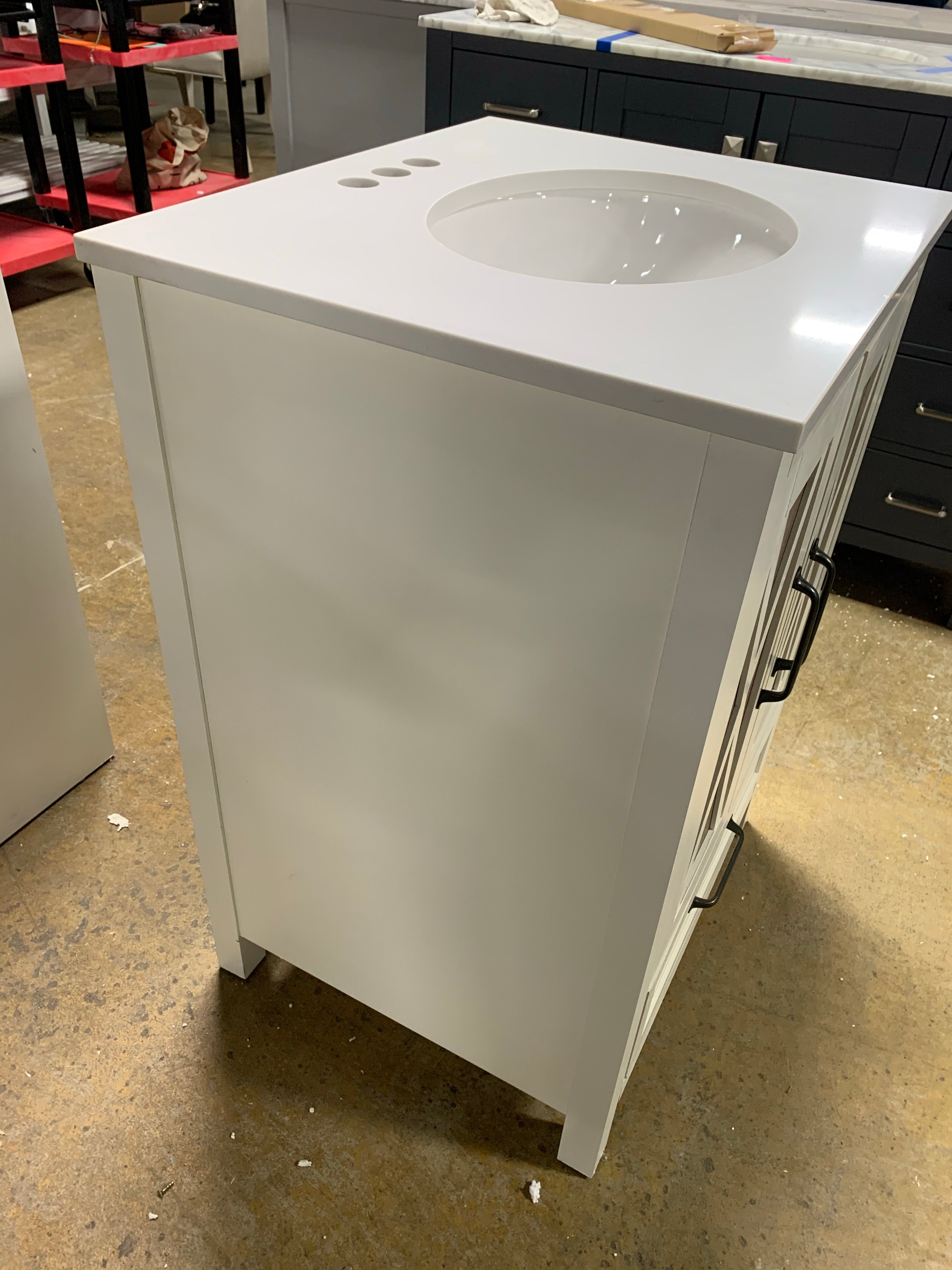 24" White Single Bathroom Vanity