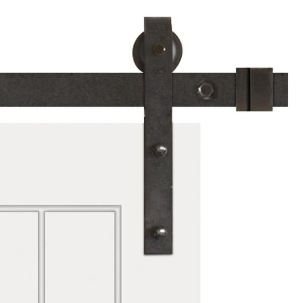 42" x 84" Cottage 1-Panel Z-Plank Primed Solid Pine Wood Interior Sliding Barn Door with Bronze Hardware (#K6594 - 2 BOXES)