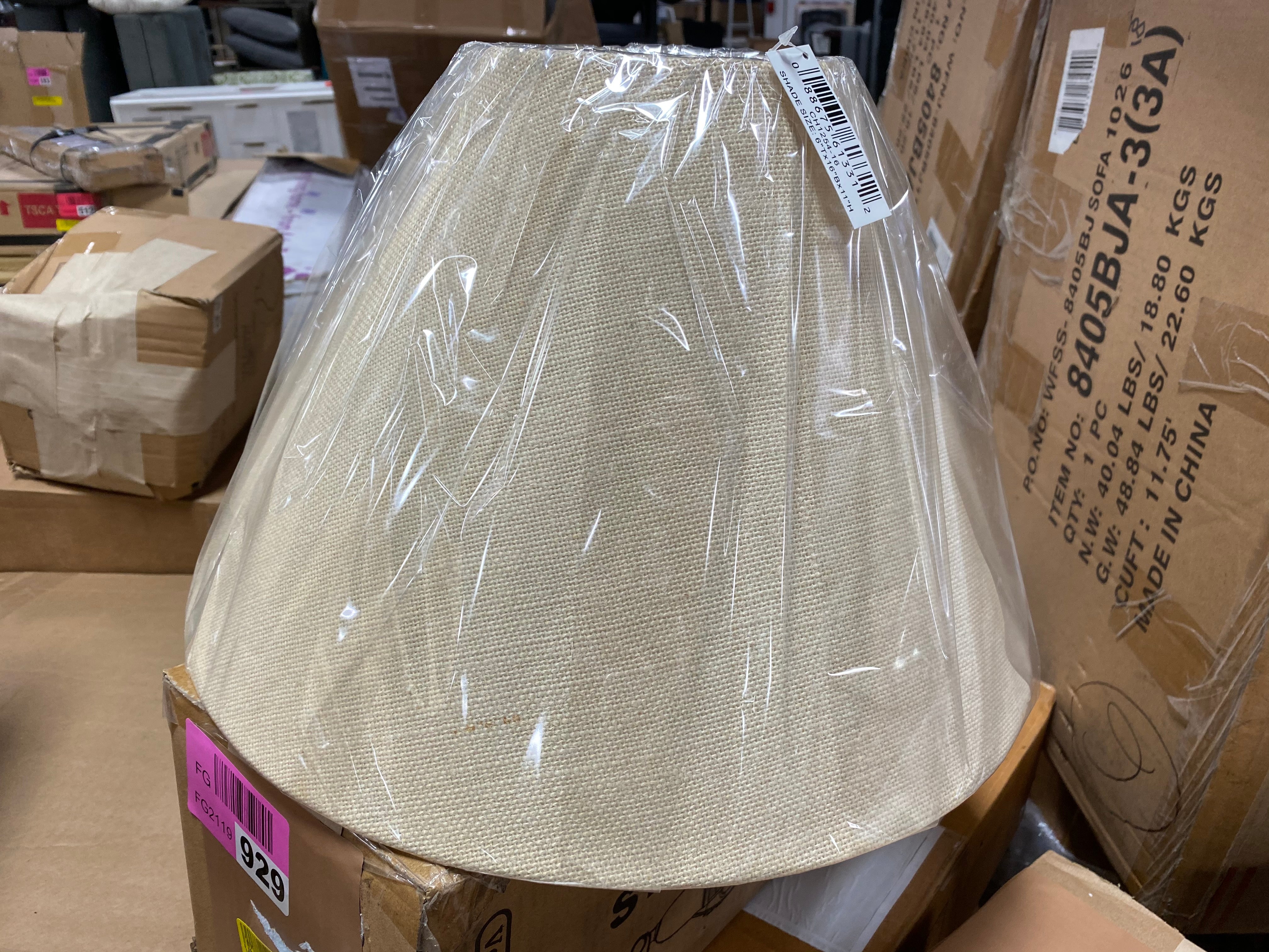 16" Beige Fabric Empire Lamp Shade  #SA874