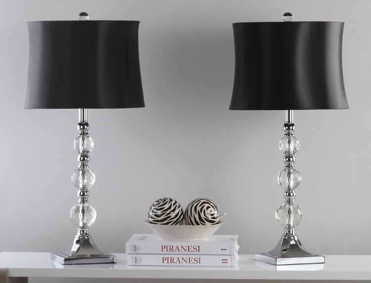 (Set of 2 ) 28" Maeve Table Lamps with Black Shades CG833