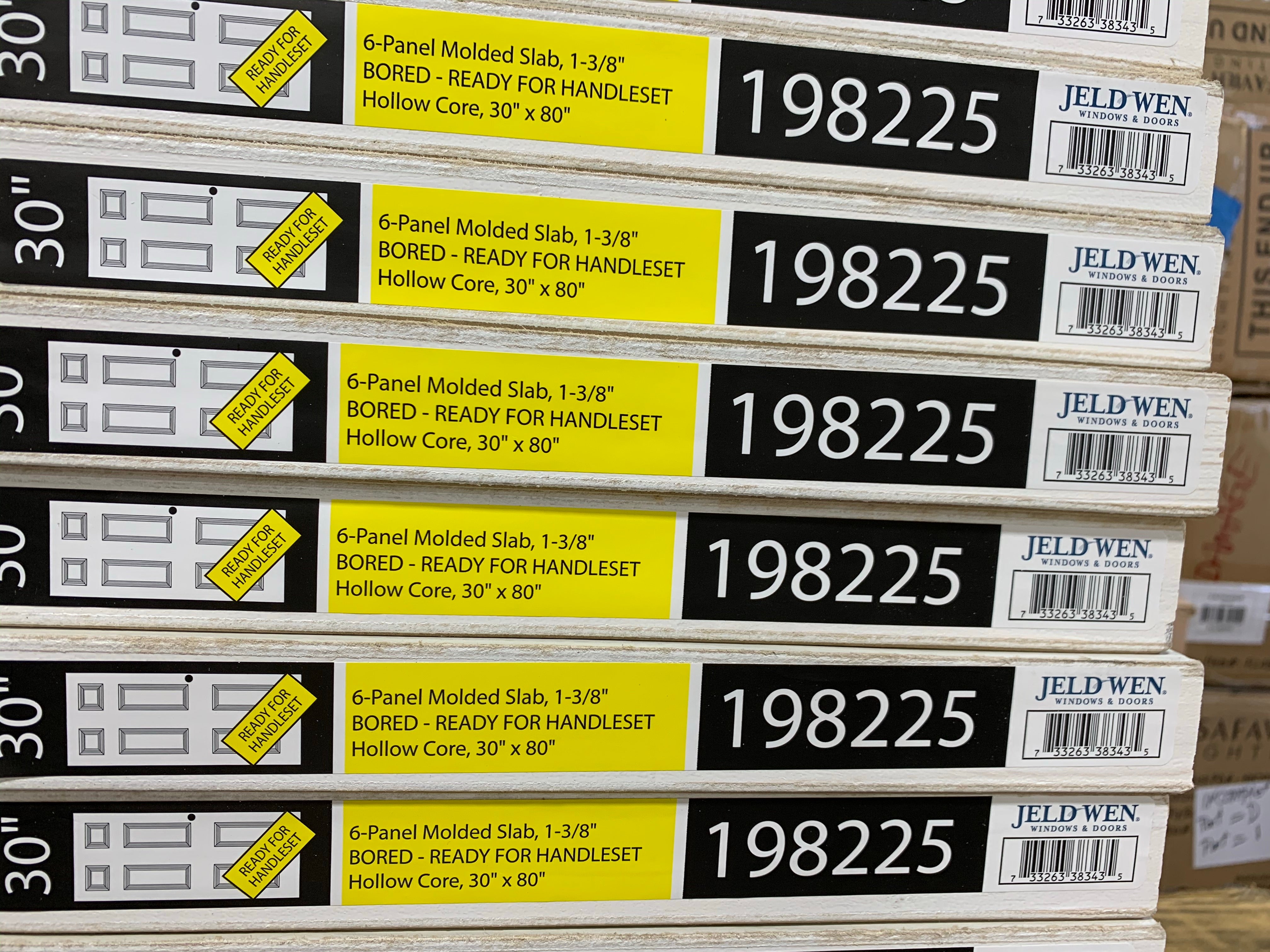 (LOT OF 29) 30 in. x 80 in. Colonist Primed Textured Molded Composite MDF Interior Door Slab