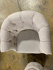 Starks Tufted Fabric Chesterfield Chair and Ottoman, Beige