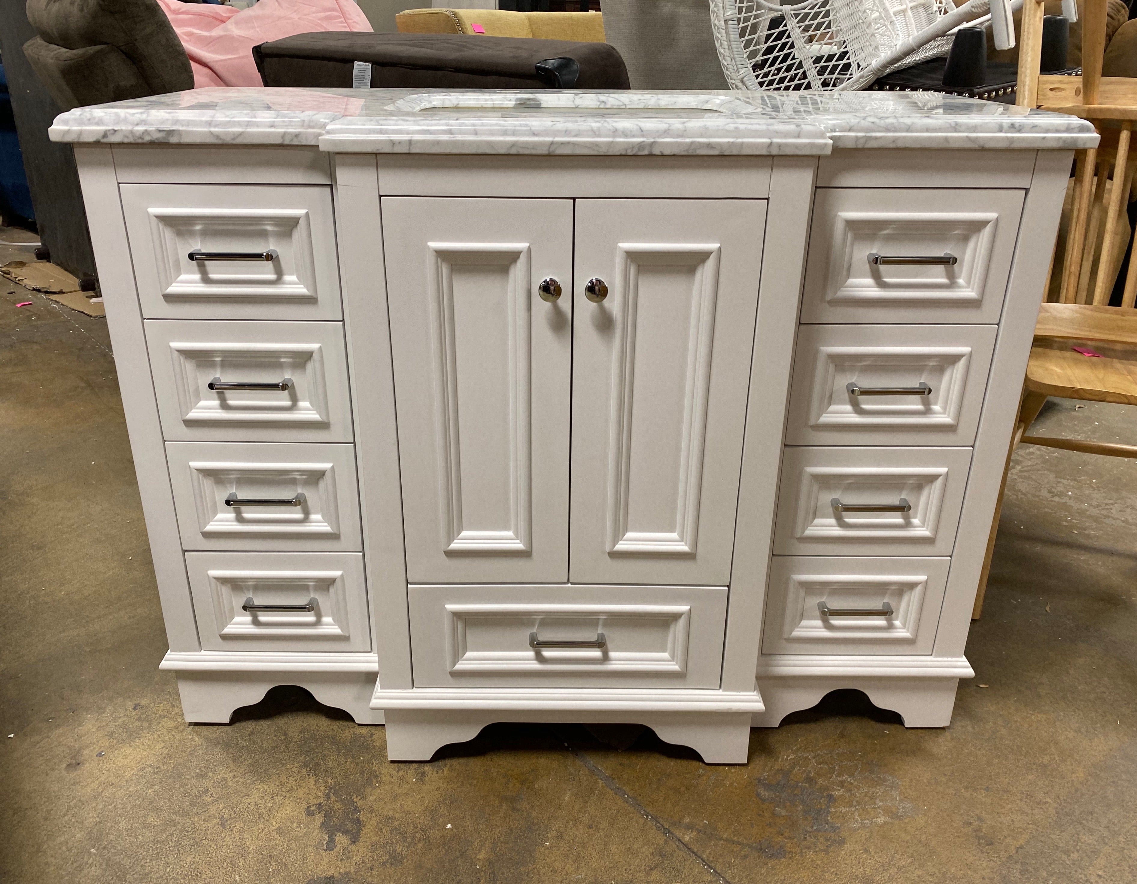 White 48" Single Sink Bathroom Vanity