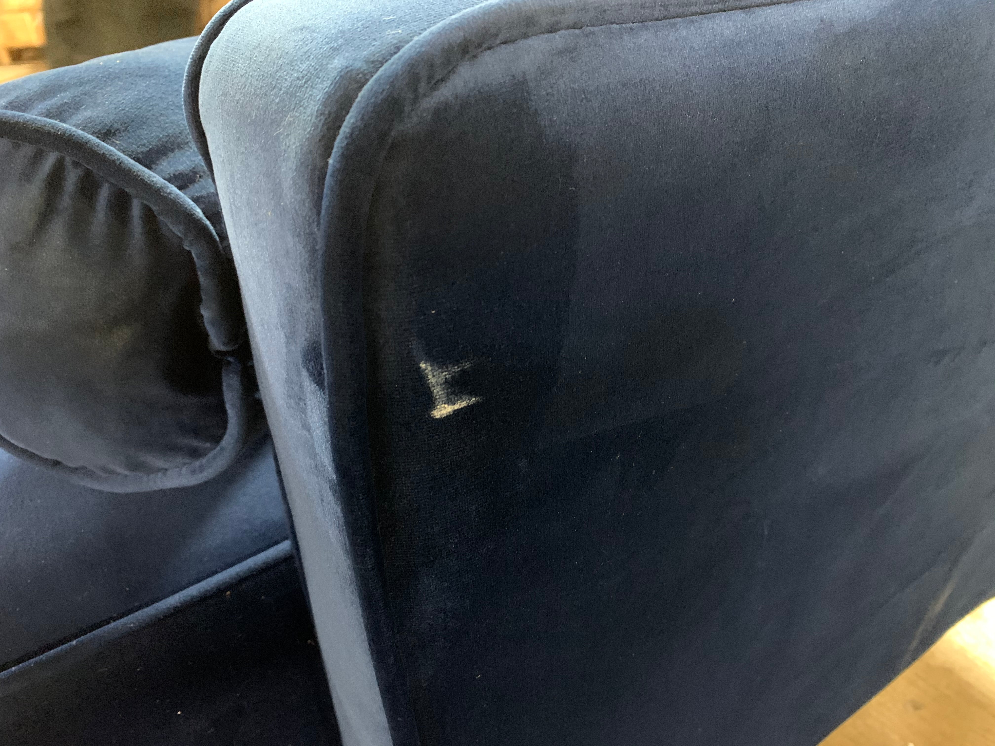 Blue Velvet Reclining Chaise Lounge *As Is*