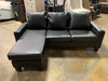 Black Faux Leather Reversible Sectional