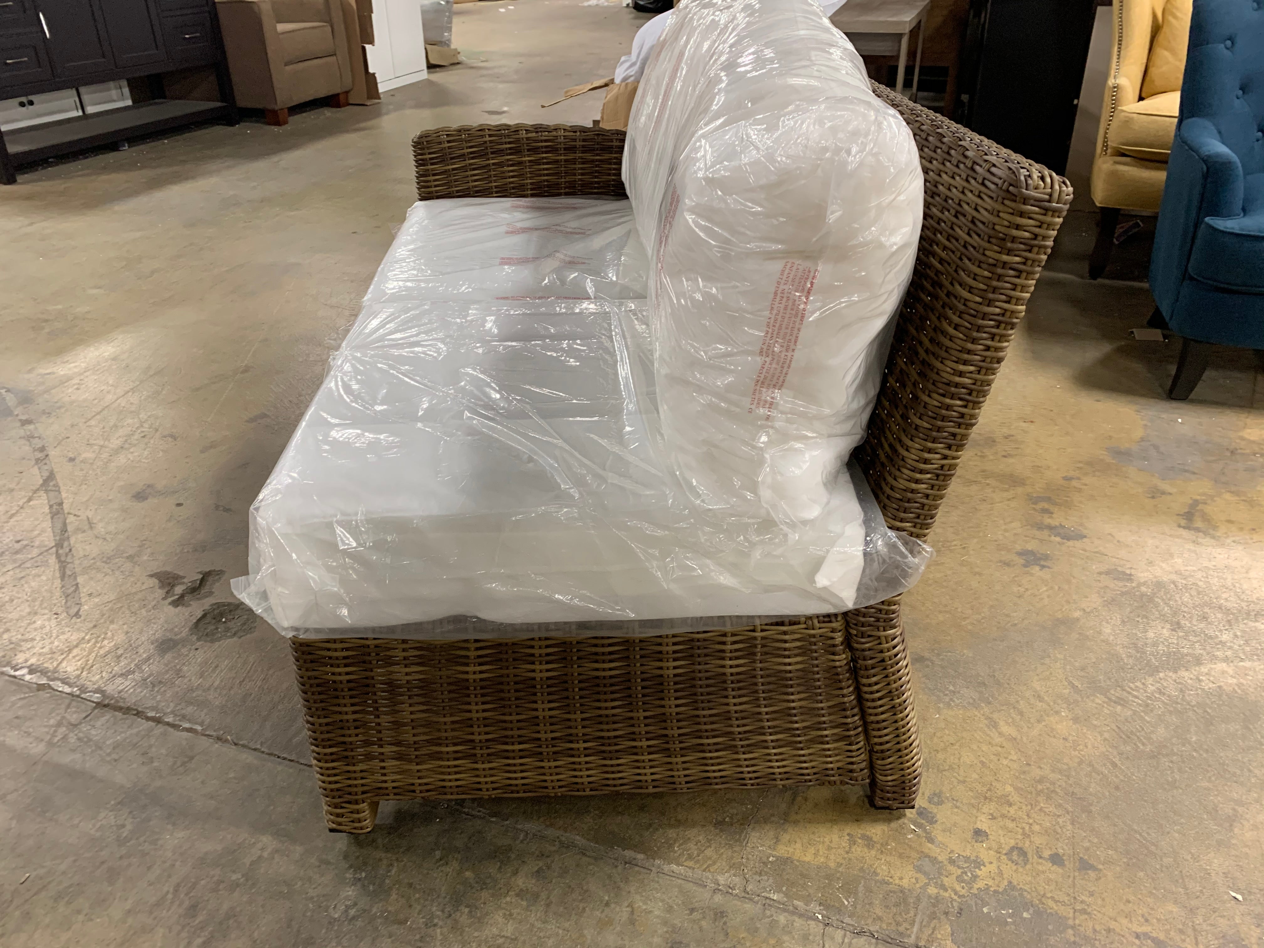 Bradenton Outdoor Wicker Sectional Left Corner Loveseat with Cushions (No Covers)