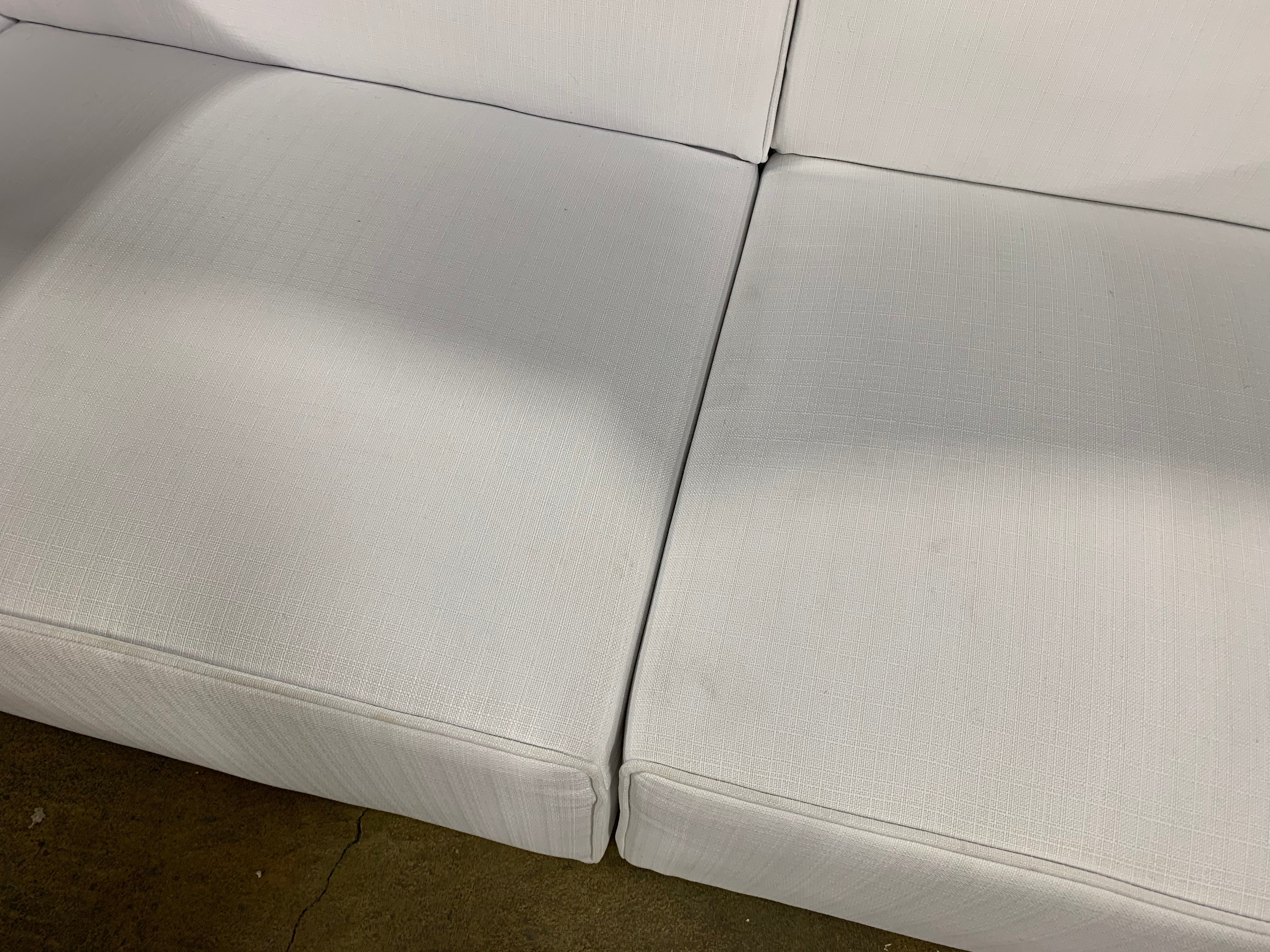 Mingle White 2 Piece Upholstered Fabric Sectional Sofa Set