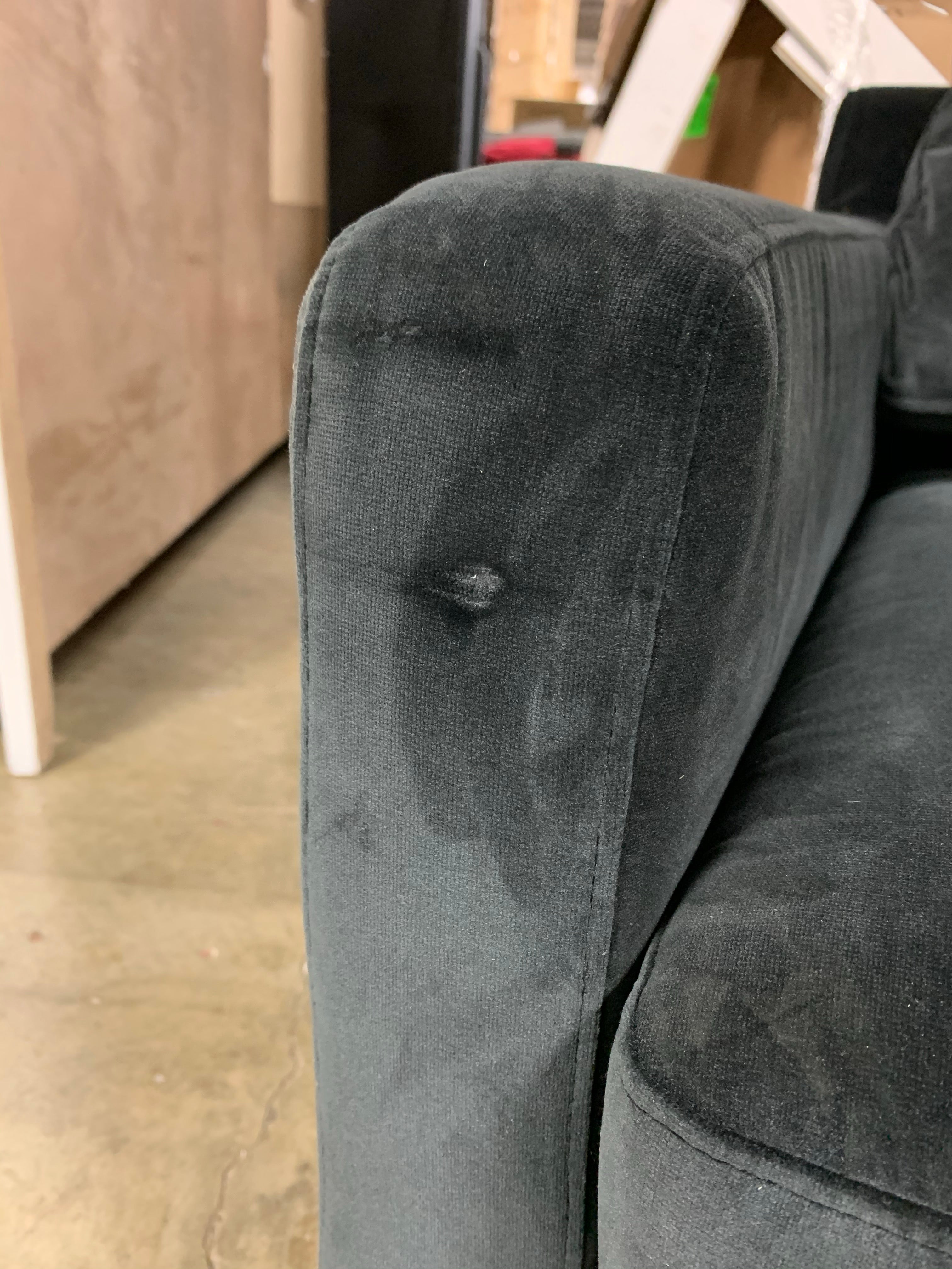 119" Wide Velvet Sofa & Chaise
