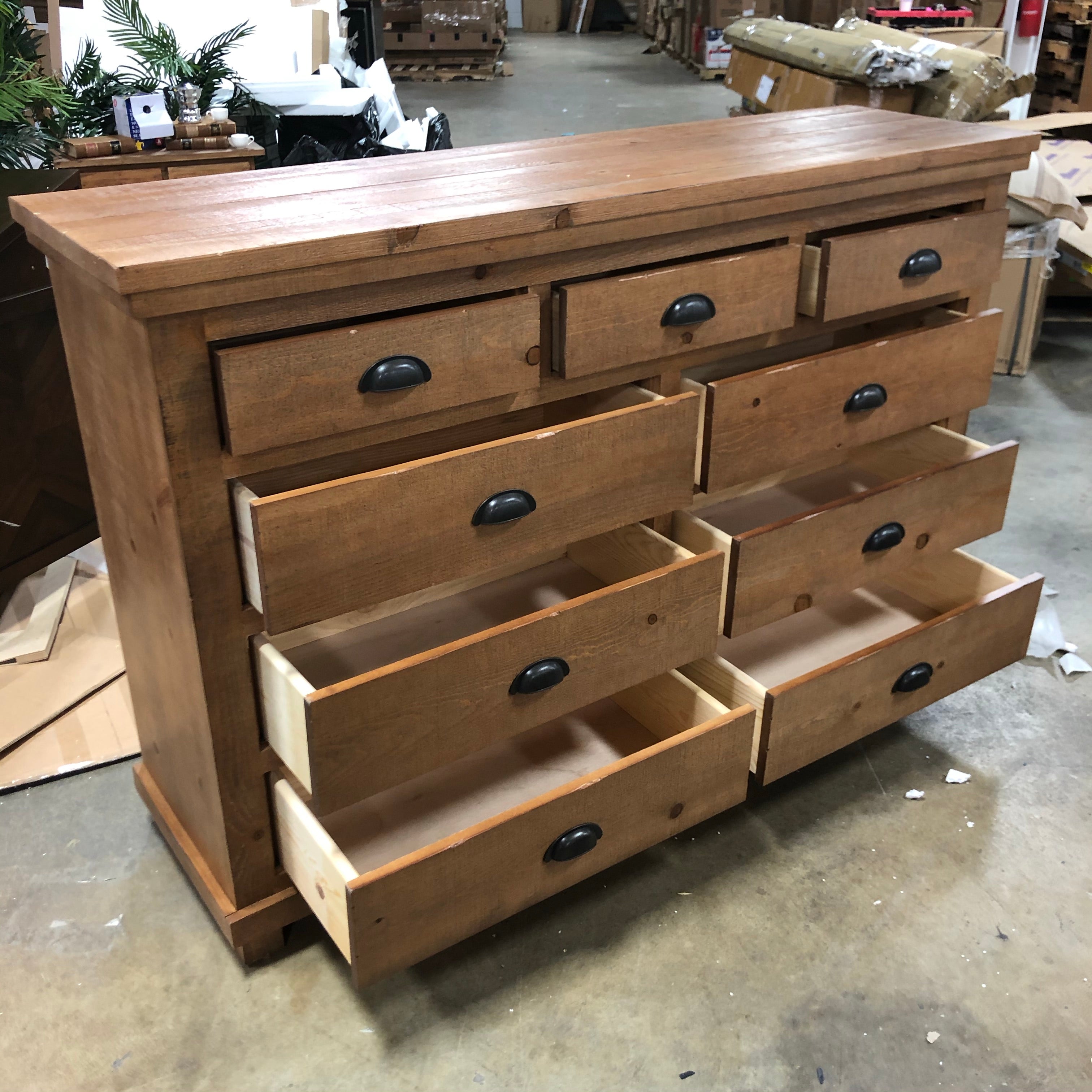 Willow 9-Drawer Distressed Pine Dresser