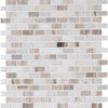Palisandro Mini Brick 12 in. x 12 in. x 10 mm Polished Marble Mesh-Mounted Mosaic Tile (2 boxes, approx 20 sqft) VB396