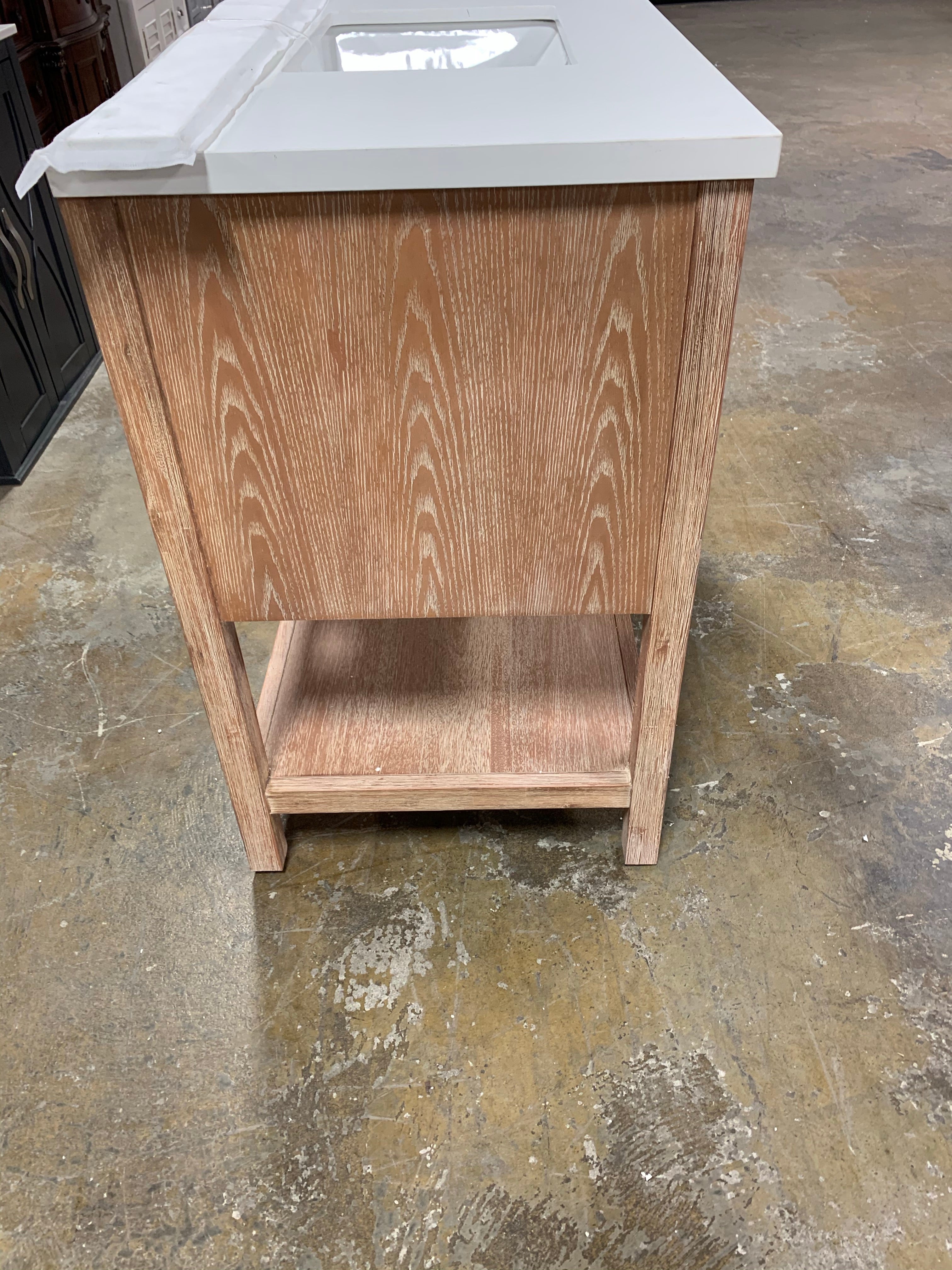 Betty 42" Single Vanity in Weathered Brown with Quartz Top