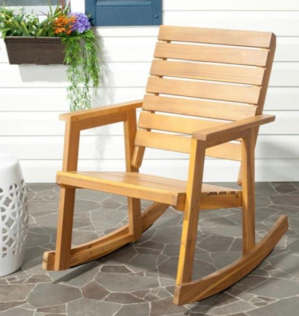 Alexei Natural Brown Acacia Wood Outdoor Rocking Chair CG1390