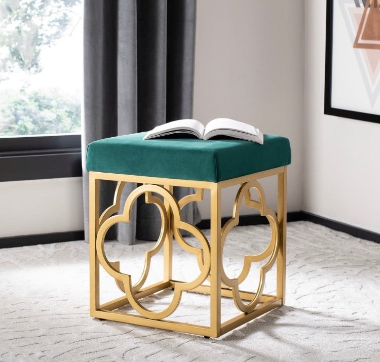 Fleur Moroccan Glam Velvet Square Ottoman CG227