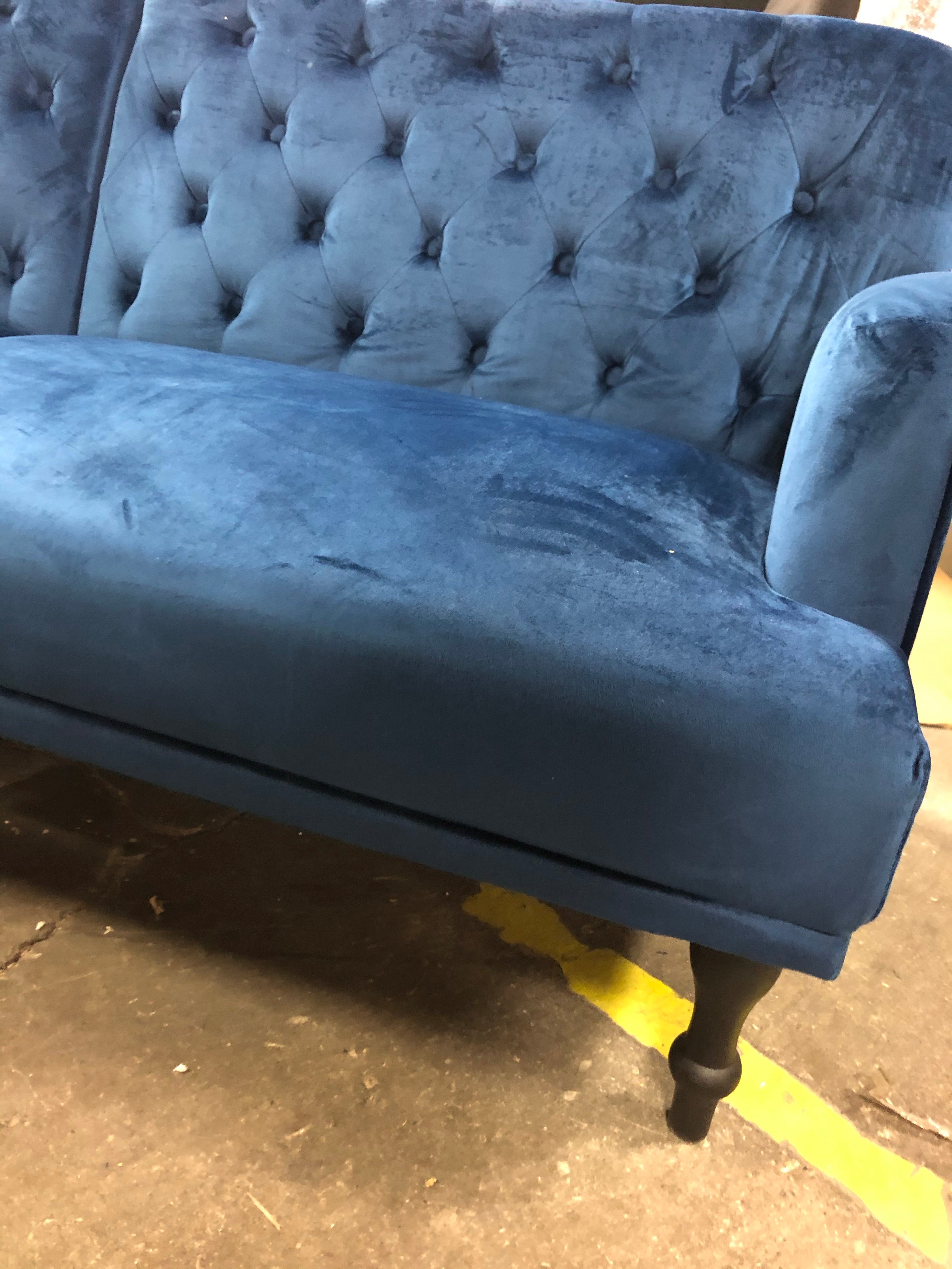 78" Blue Velvet Sleeper Sofa