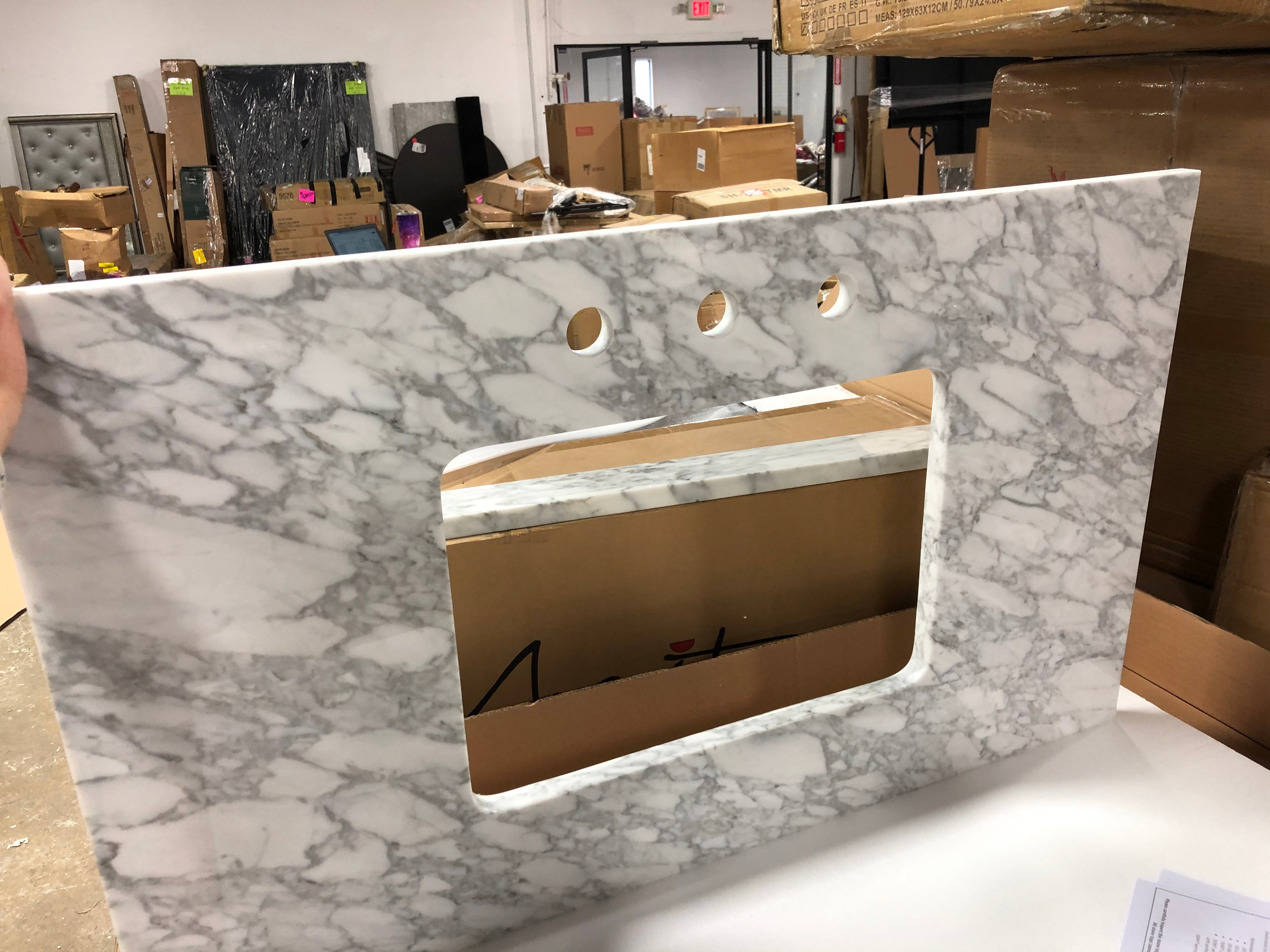 Avanity Hepburn 37-in Dark Chocolate Undermount Single Sink Bathroom Vanity with Carrera White Natural Marble Top (2 boxes) MGO108