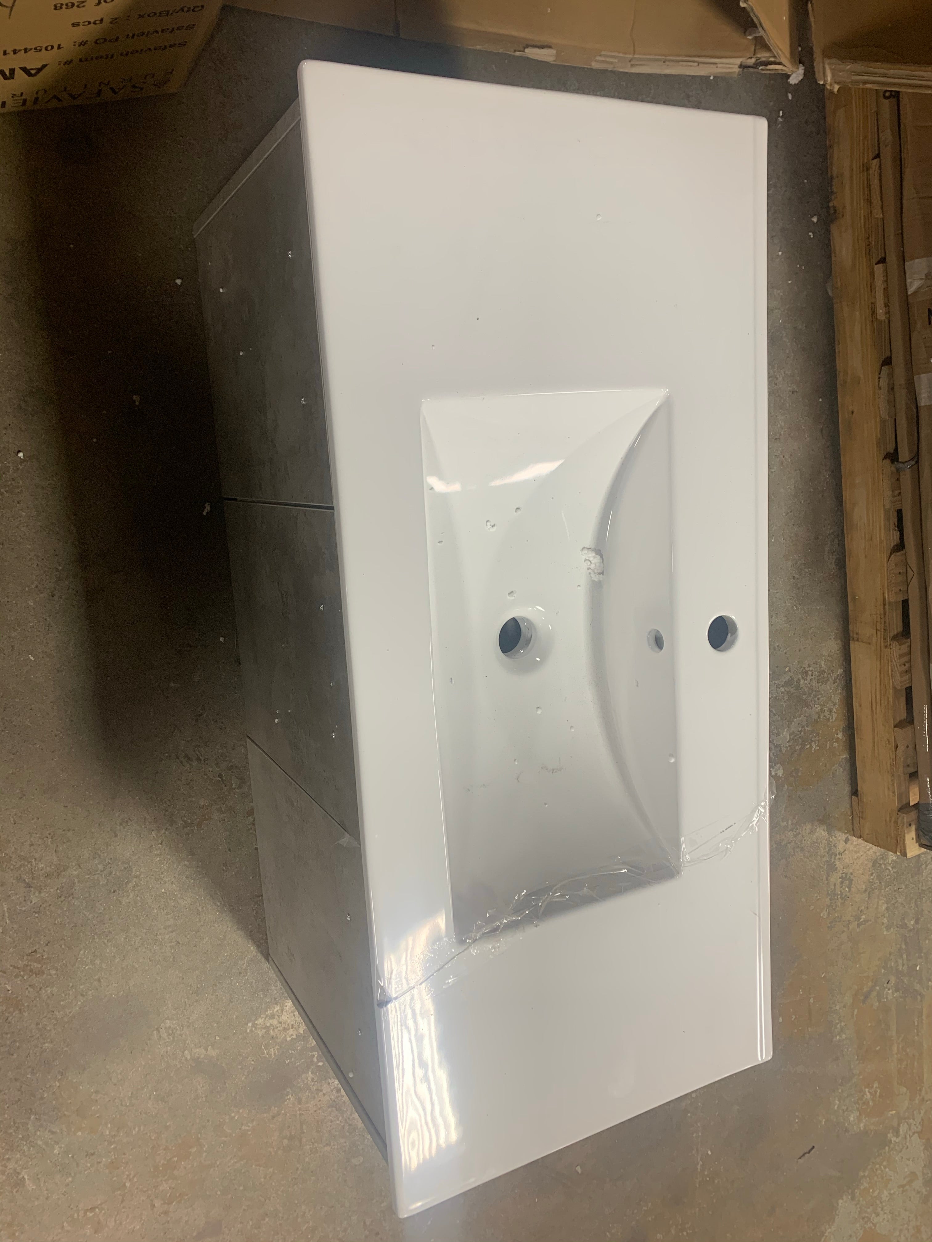 40 Inch Single Bathroom Floating Vanity In Concrete Grey