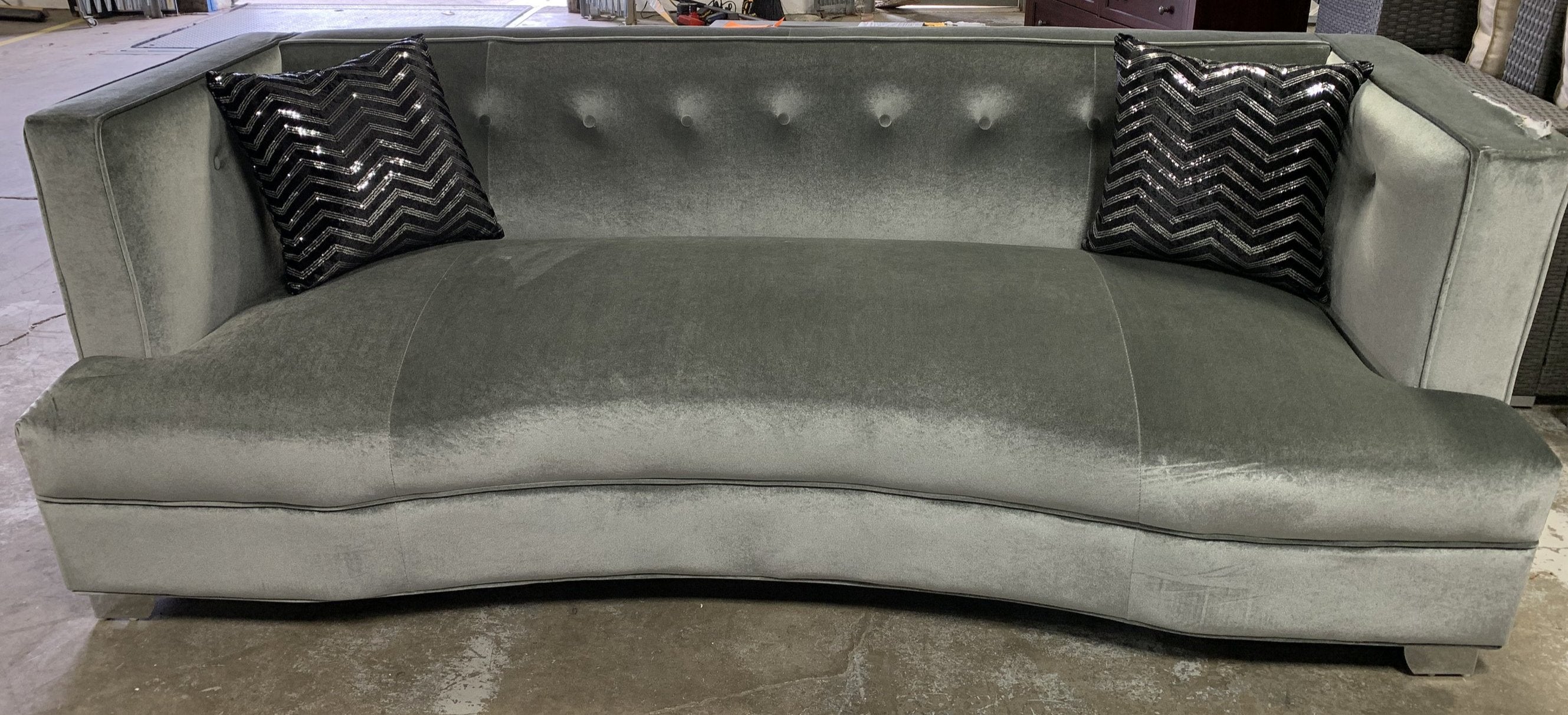 Caldwell Silver Sofa, *as is*