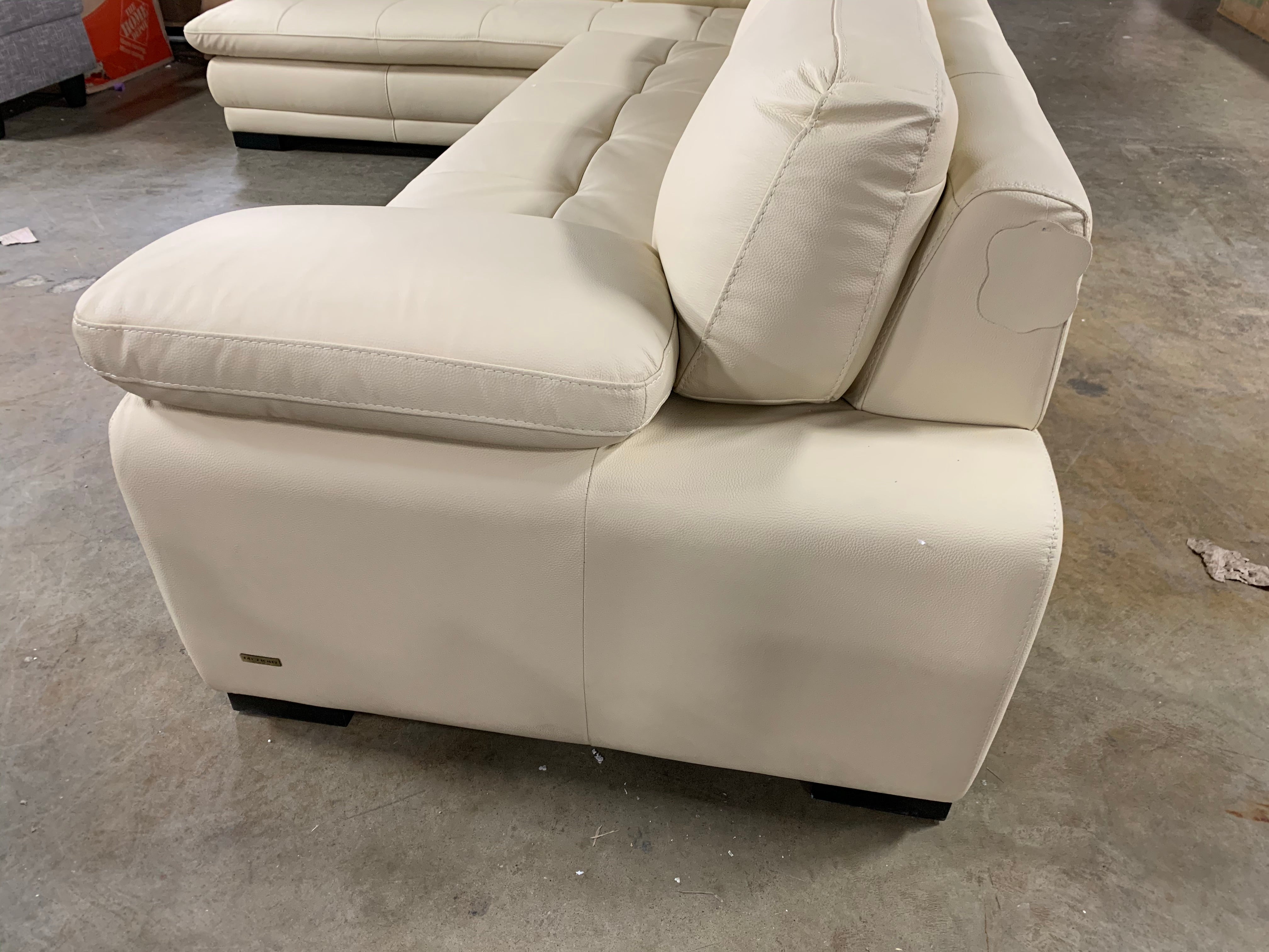 Menoir Casa Italian Leather Left Hand Facing Sectional