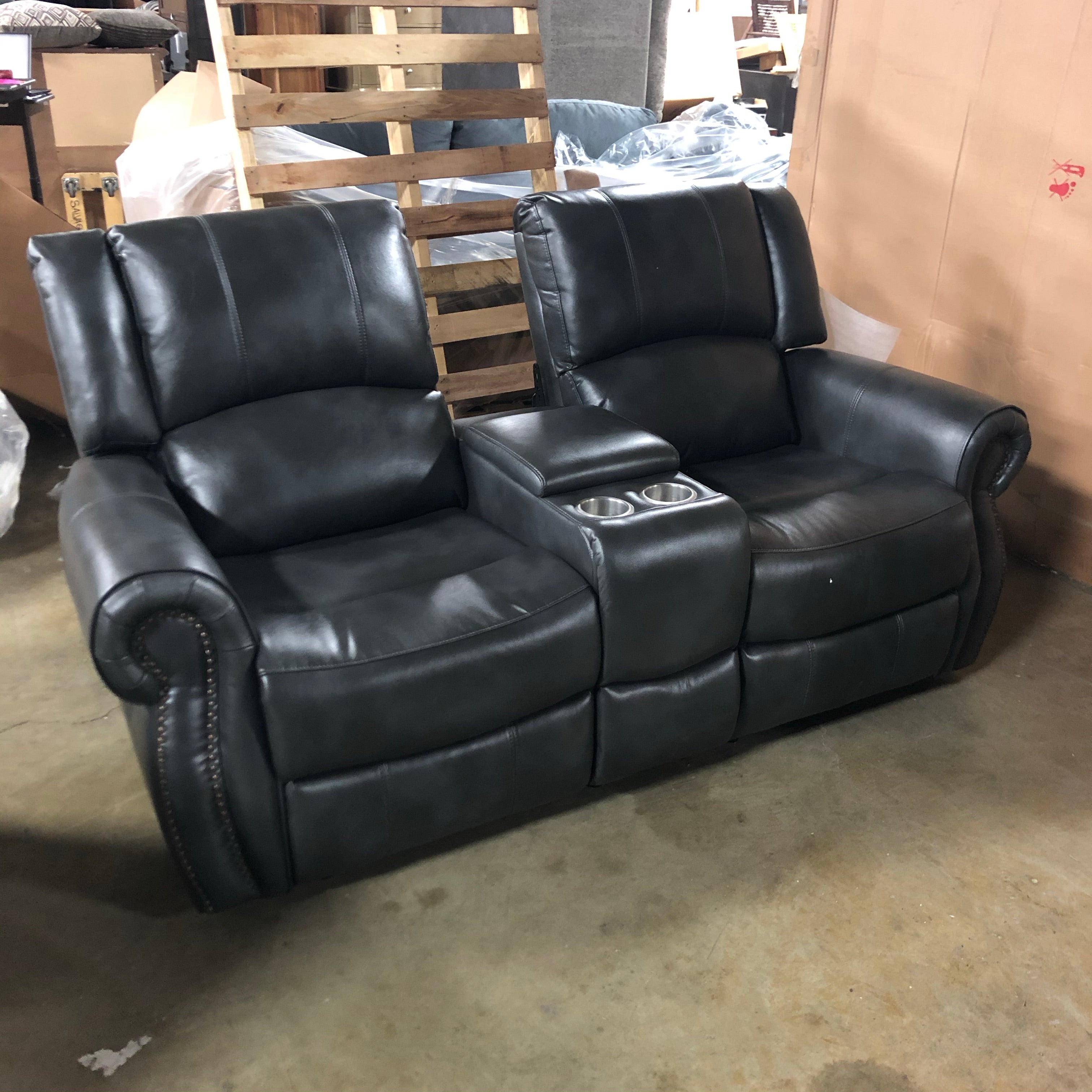 Baynes 78" Wide Faux Leather Round Arm Reclining Loveseat