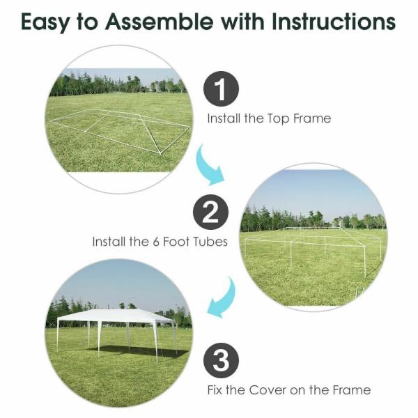 10' x 20' Steel Pop-Up Canopy, White (#K5603)