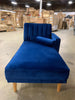 Blue Velvet Reclining Chaise Lounge *As Is*
