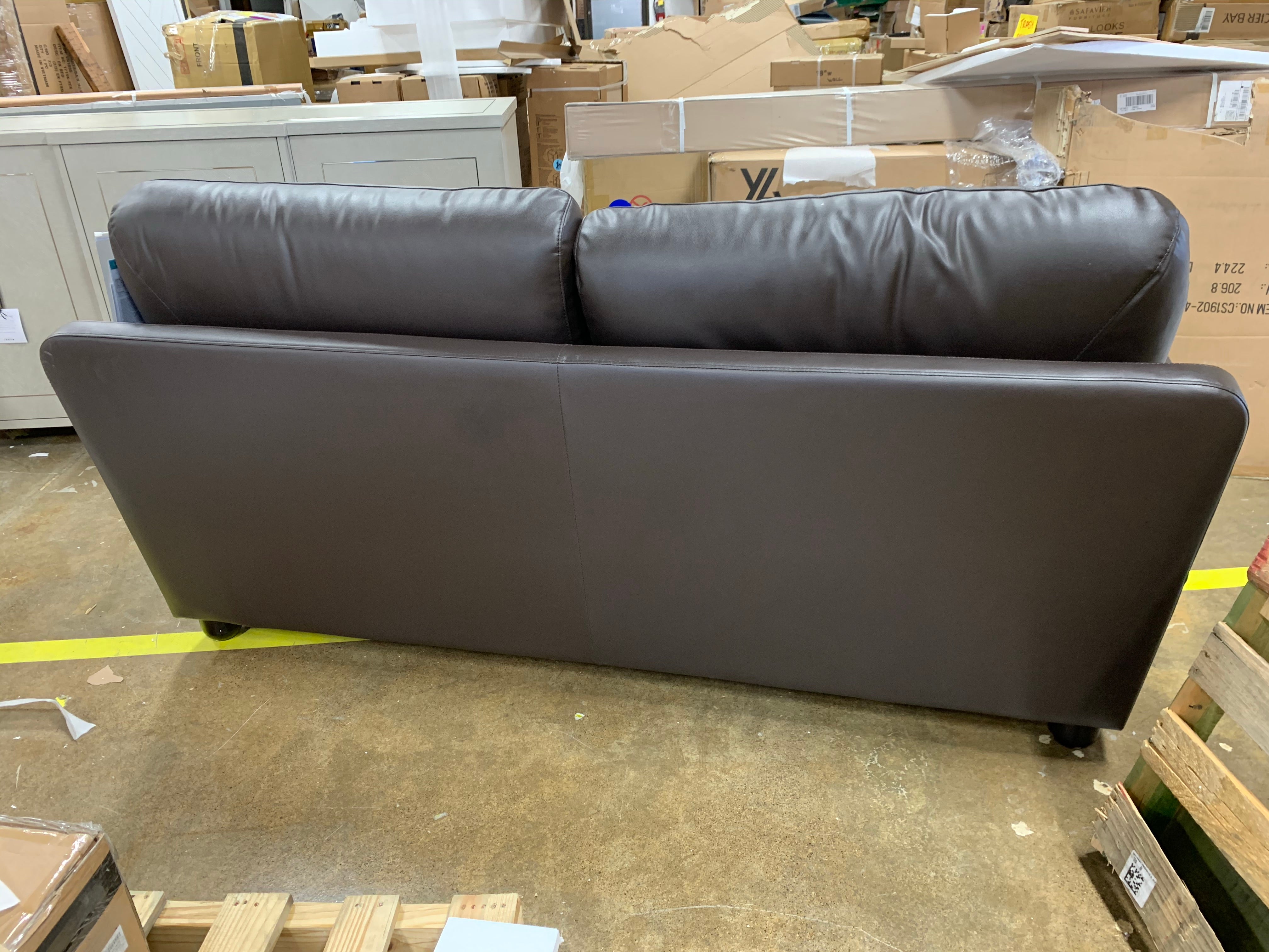 Abbyson Sedona Brown Top Grain Leather Sofa