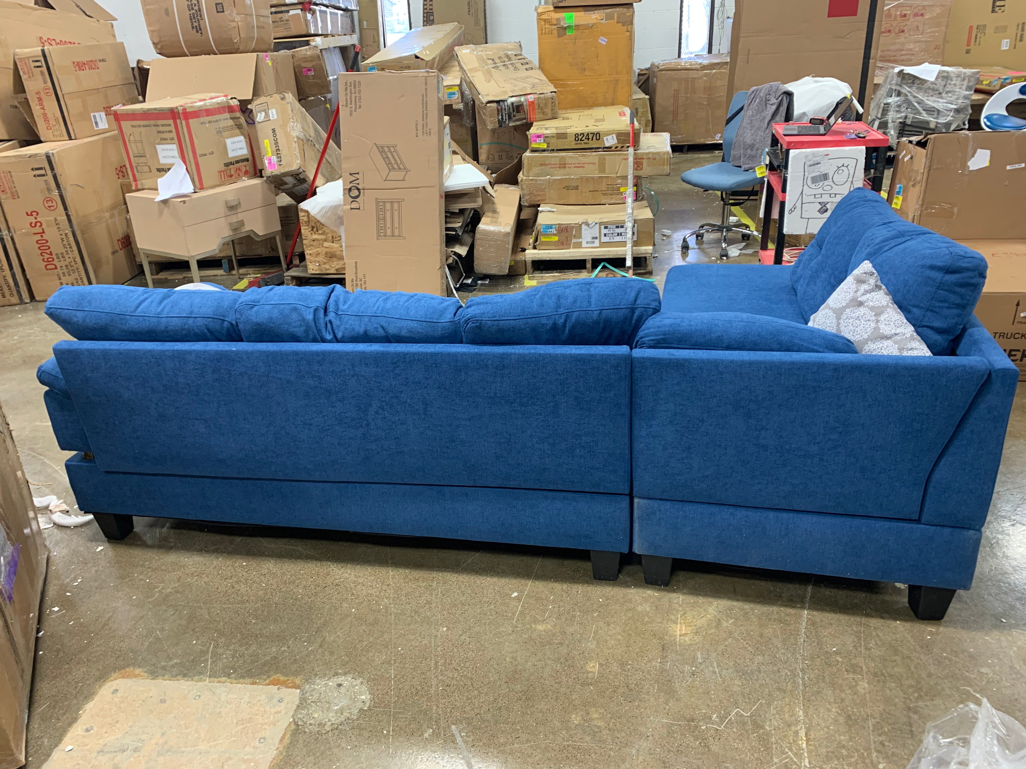 Azzedine 98" Chenille Left Hand Facing Sofa and Chaise
