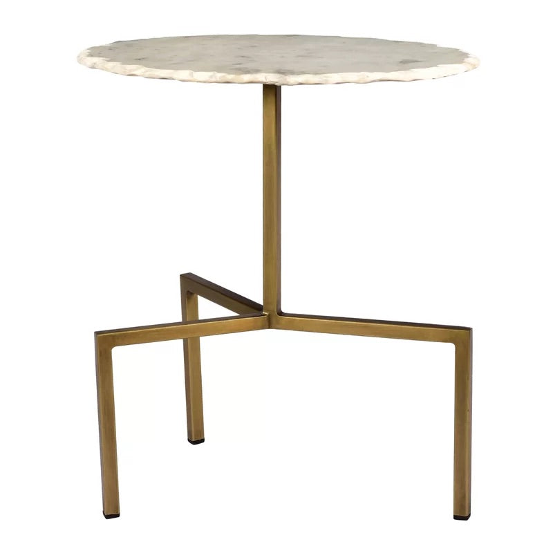 Bhavin Marble Top Pedestal End Table pc443