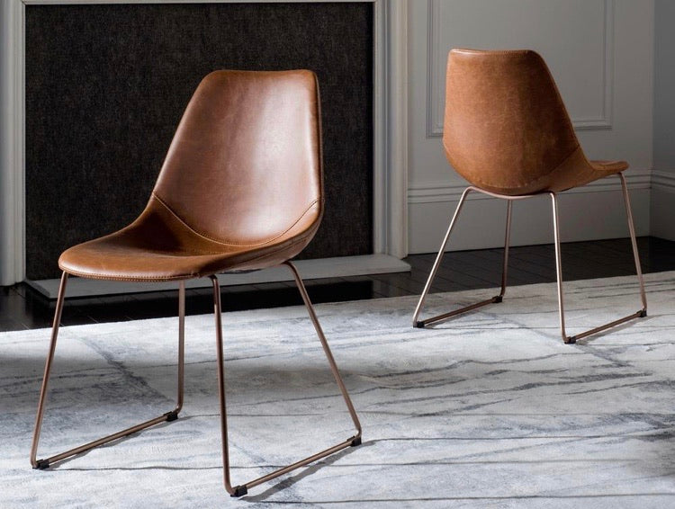 (Set of 2) Dorian Leather Dining Chairs CG1151