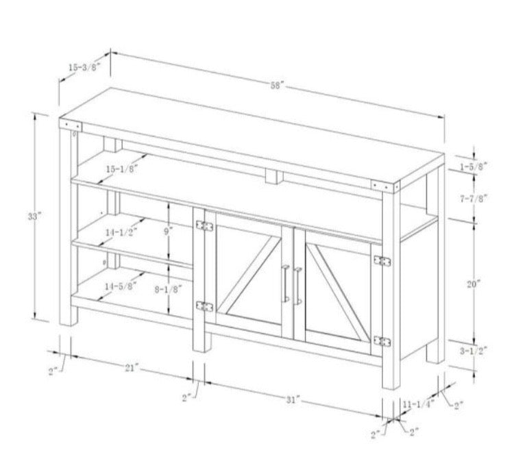 Barnwood TV Stand 65 in. with Adjustable Shelves CG1806